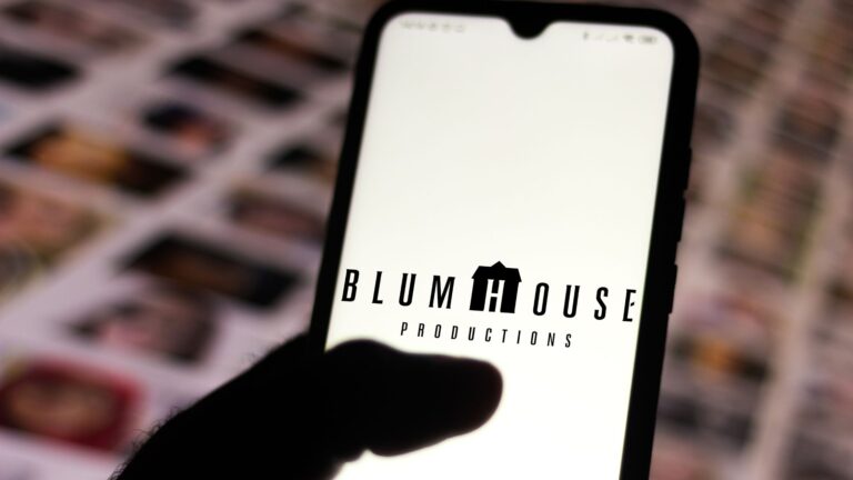 June 29, 2020, Brazil. In this photo illustration the Blumhouse Productions logo seen displayed on a smartphone (Rafa Press/ Shutterstock.com)
