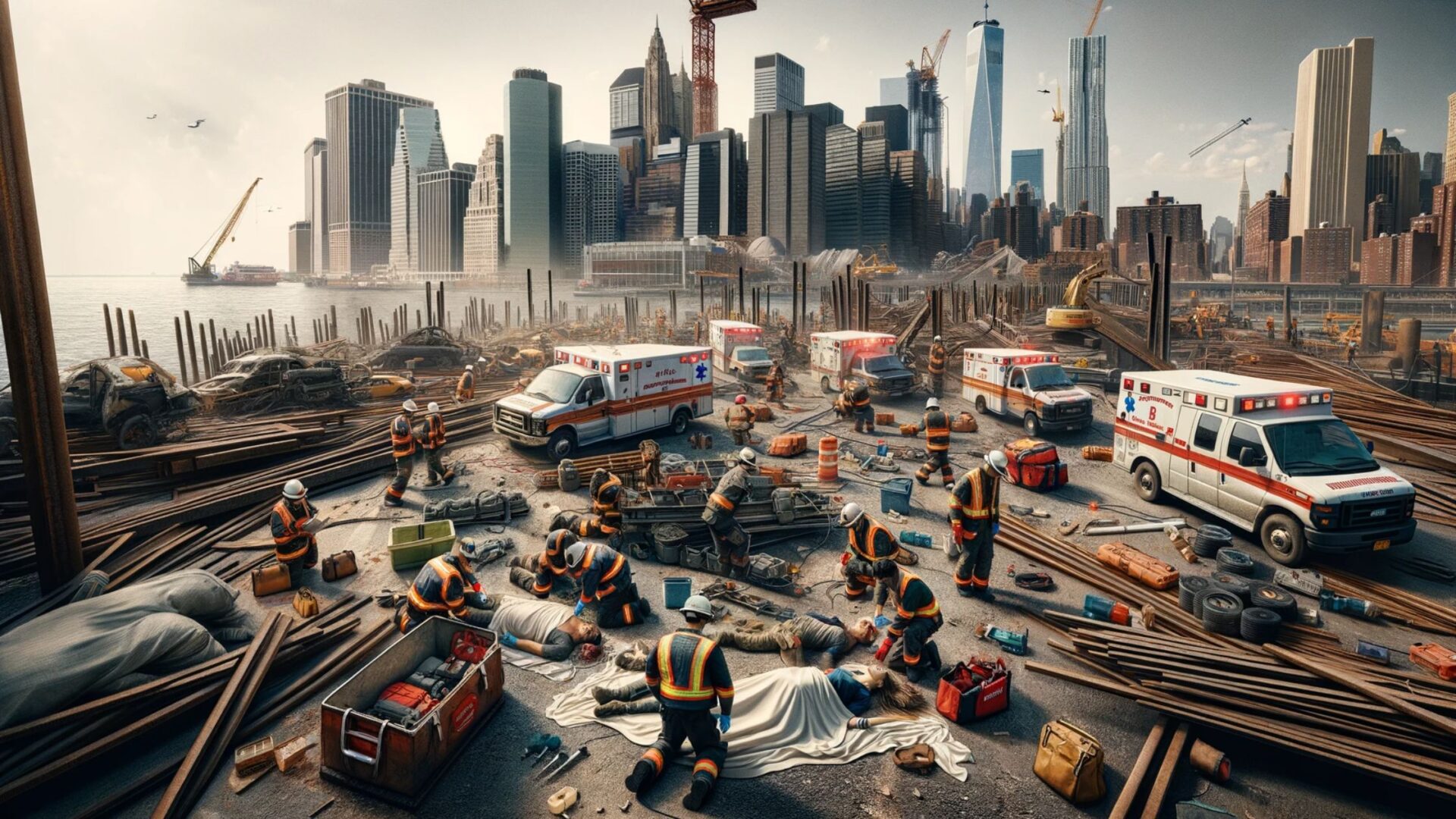 Manhattan construction site mishap for your news article.