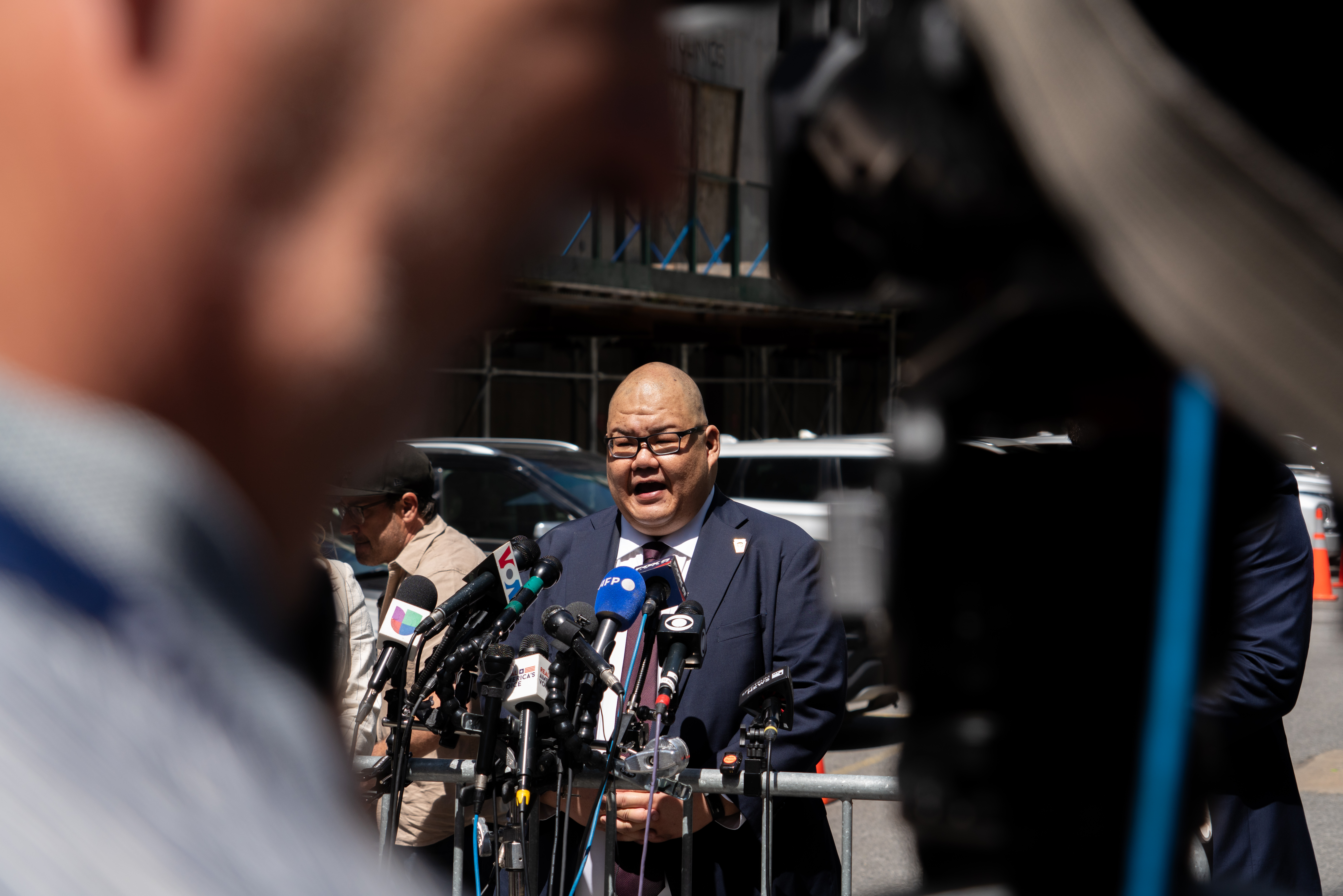 Steven Cheung addresses press outside Trump trial in New York 05-28-24 A