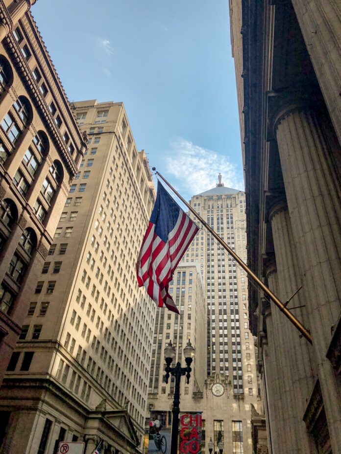 us a flag on pole