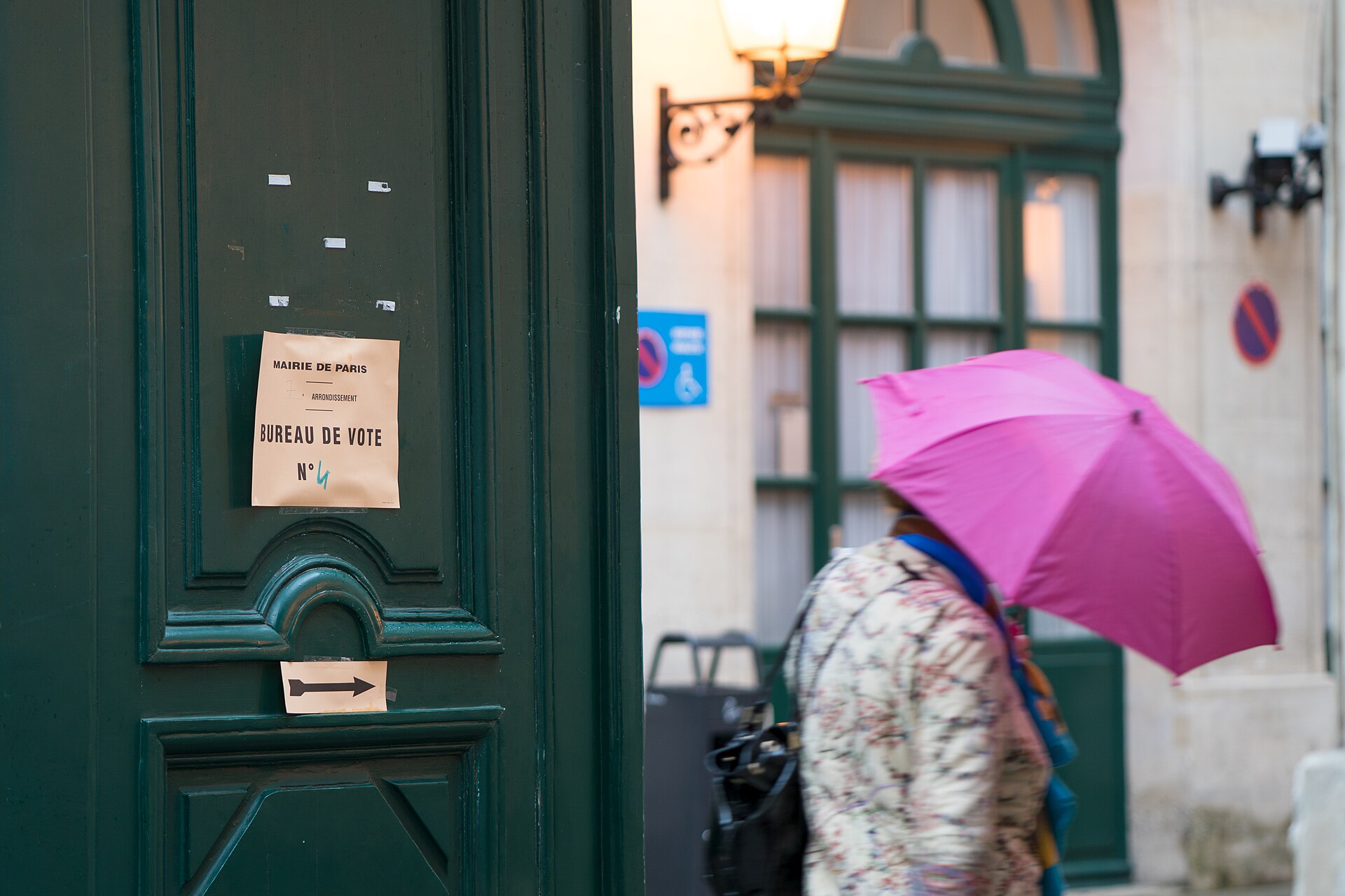 Elections 2026 - A voter heads into a polling station in the morning to vote, Paris